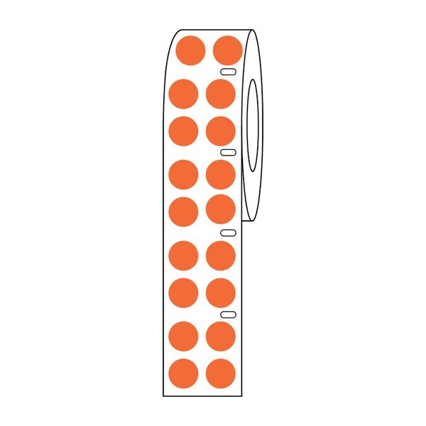 Label Roll, Cryo, Direct Thermal, 9.5mm Dots, for 1.5mL Tubes, Red, 4000PK